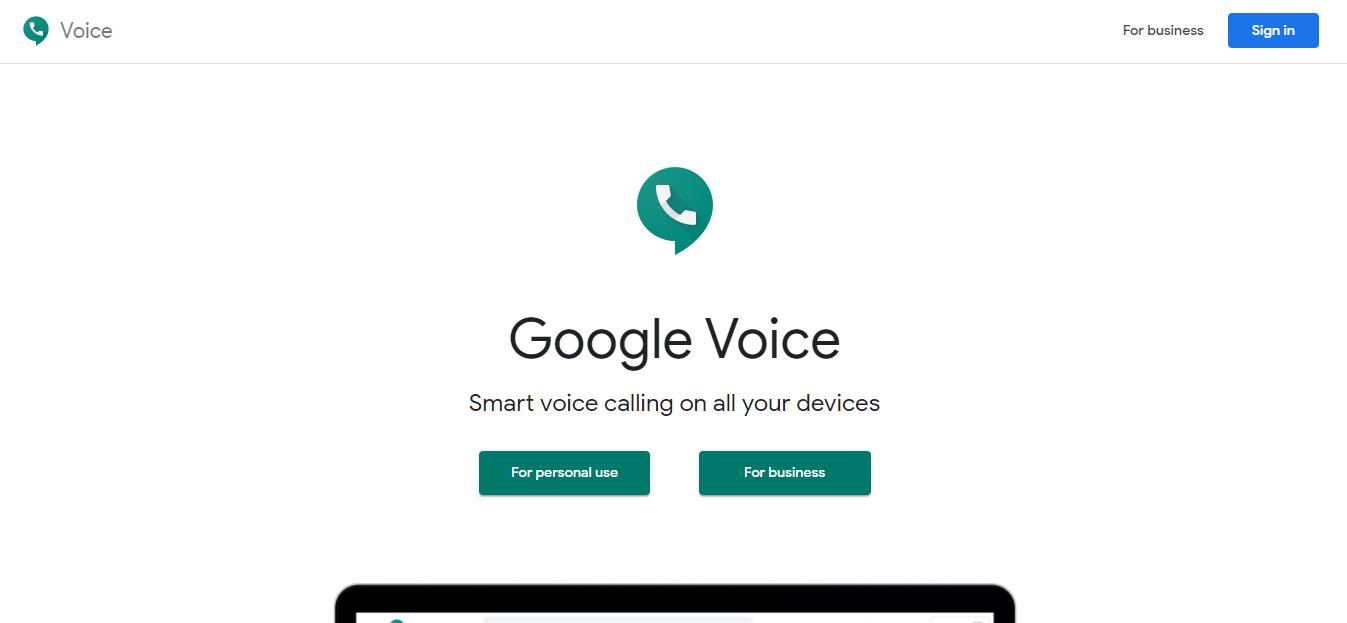 Google Voice Page
